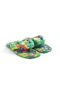 Farm Rio Green Forest Birds Puffy Flat Sandal