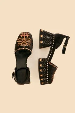 Farm Rio Black Velvet High Sandal 9 Farm Rio Black Velvet High Sandal -Farm Rio 319818 04