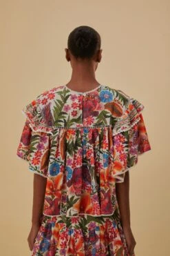 Farm Rio Off-White Tropical Yard Blouse -Farm Rio 320269 03