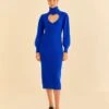 Farm Rio Blue Heart Neckline Knit Dress