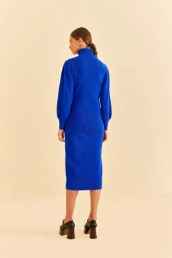 Farm Rio Blue Heart Neckline Knit Dress -Farm Rio 320272 04
