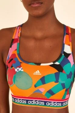 Farm Rio Farm Medium-Support Bra Bold Green / Better Scarlet -Farm Rio HS1187 05