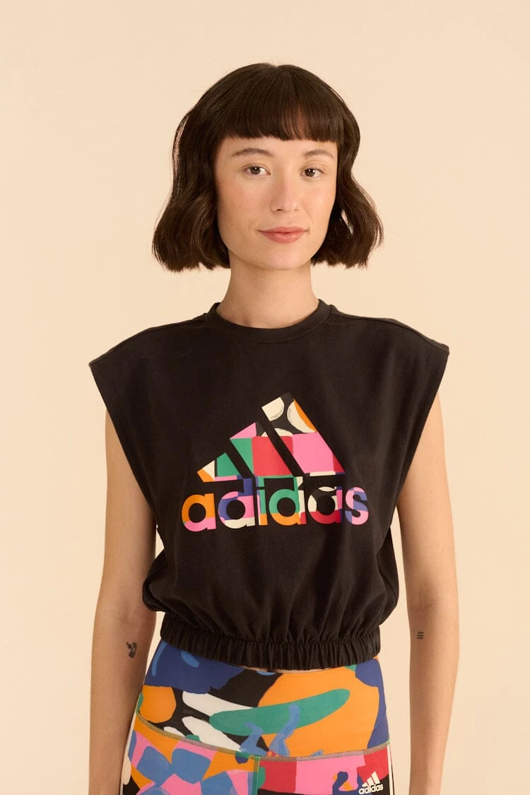 Farm Rio Adidas Farm Sleeveless Tee Black 3 Farm Rio Adidas Farm Sleeveless Tee Black