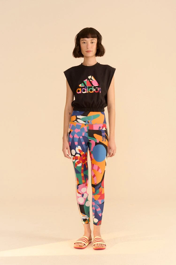 Farm Rio Adidas Farm Sleeveless Tee Black 4 Farm Rio Adidas Farm Sleeveless Tee Black - Image 2